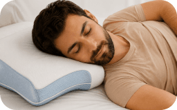 Side sleeper resting comfortably at night