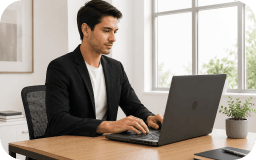 Ergonomic desk setup for good posture